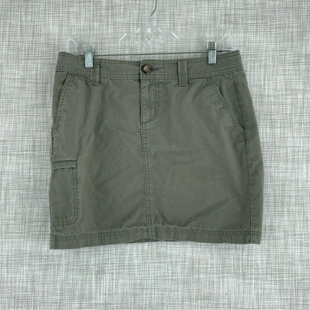 Eddie Bauer Womens Size 2 mini skirt green cargo 0671